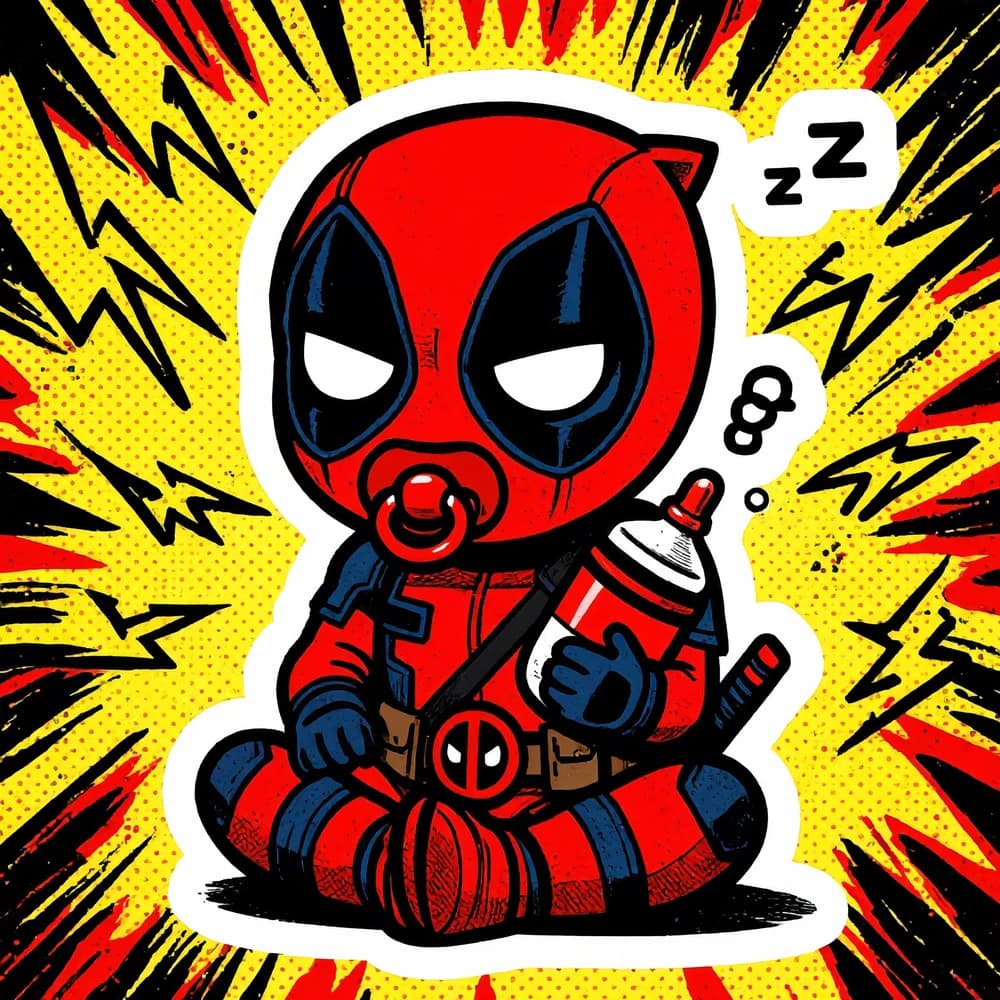 Babypool, an original Dallas Deadpool workshop mascot